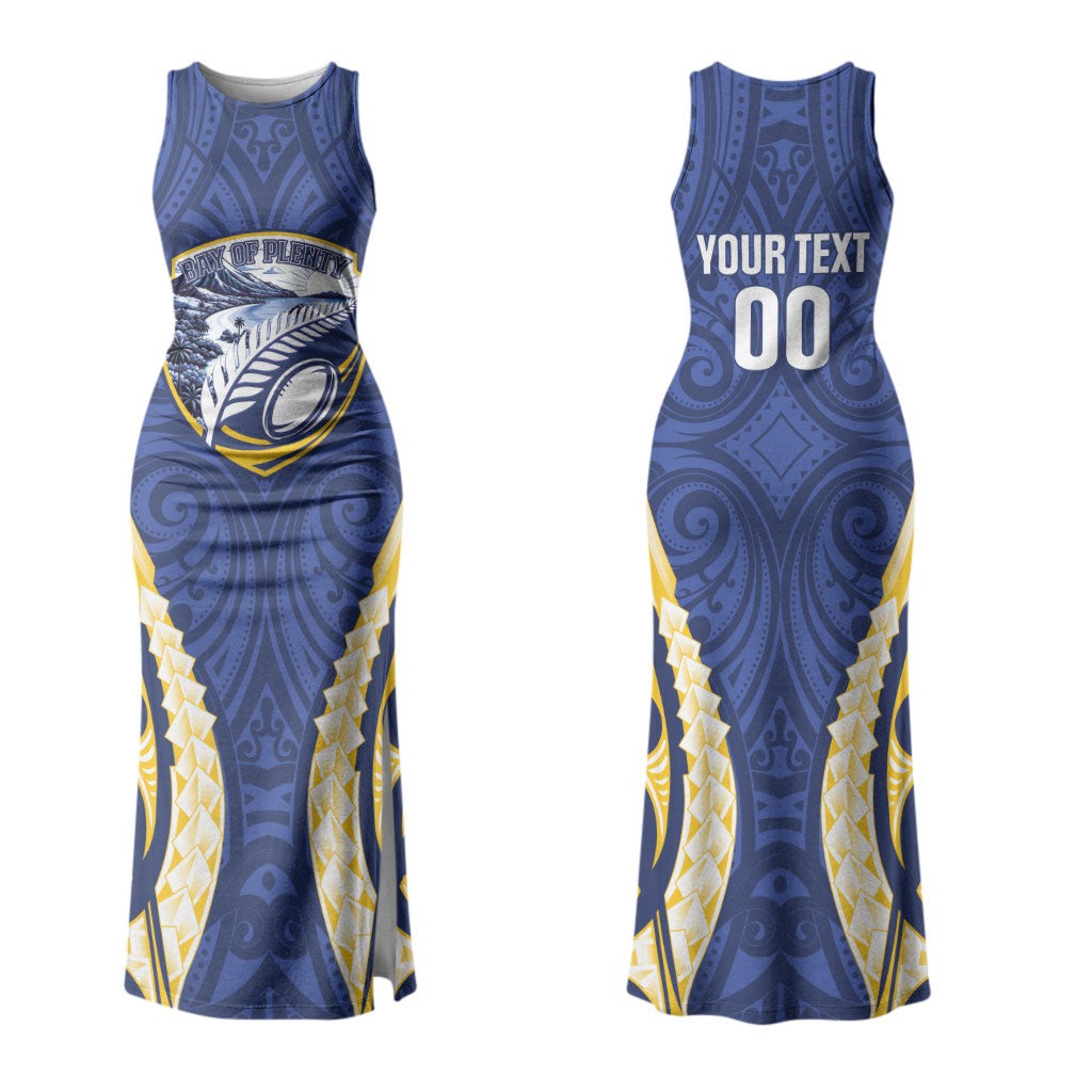 Bay of Plenty 2026 Rugby Custom Couples Matching Tank Maxi Dress and Hawaiian Shirt NZ Maori Silver Fern LT14 - Polynesian Pride