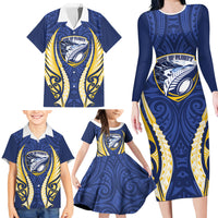 Bay of Plenty 2026 Rugby Custom Family Matching Long Sleeve Bodycon Dress and Hawaiian Shirt NZ Maori Silver Fern LT14 - Polynesian Pride