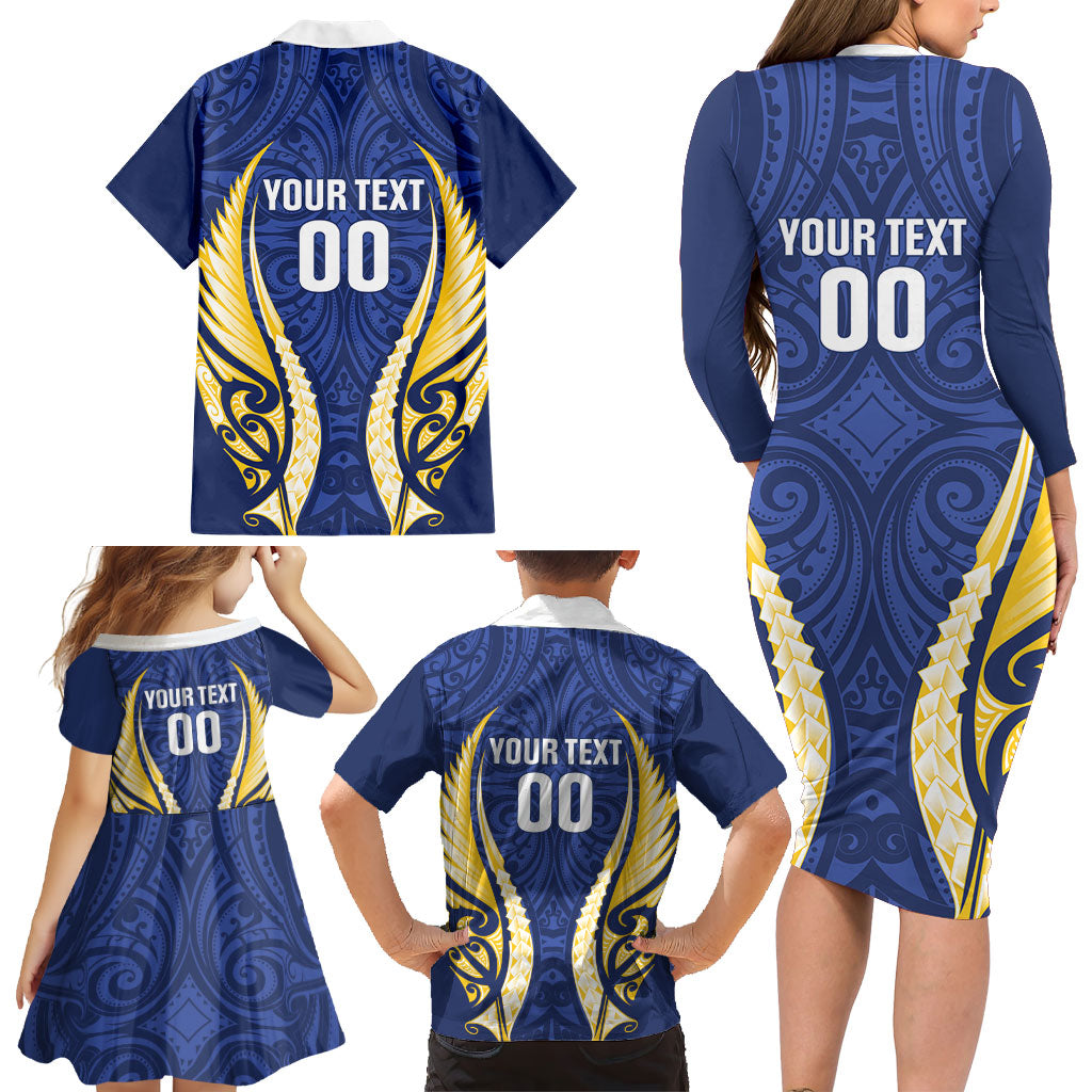Bay of Plenty 2026 Rugby Custom Family Matching Long Sleeve Bodycon Dress and Hawaiian Shirt NZ Maori Silver Fern LT14 - Polynesian Pride