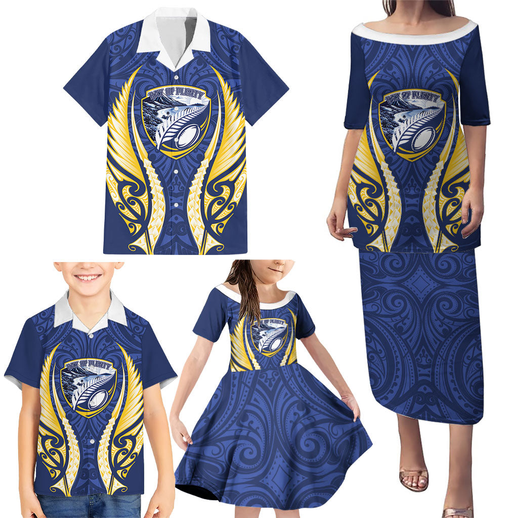 Bay of Plenty 2026 Rugby Custom Family Matching Puletasi and Hawaiian Shirt NZ Maori Silver Fern LT14 - Polynesian Pride