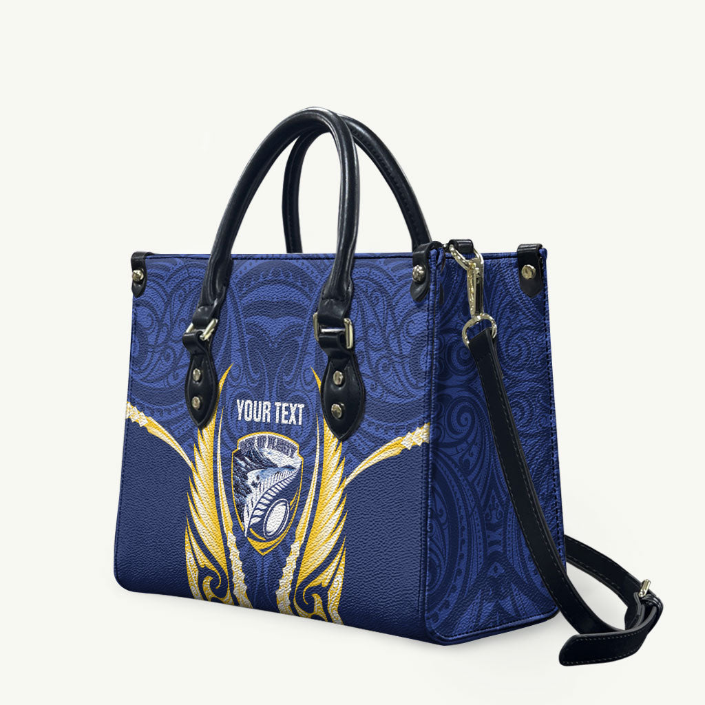 Bay of Plenty 2026 Rugby Custom Leather Bag NZ Maori Silver Fern LT14 Blue - Polynesian Pride