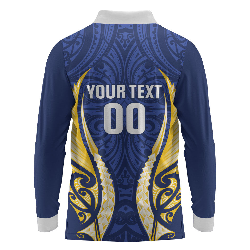 Bay of Plenty 2026 Rugby Custom Long Sleeve Polo Shirt NZ Maori Silver Fern LT14 - Polynesian Pride
