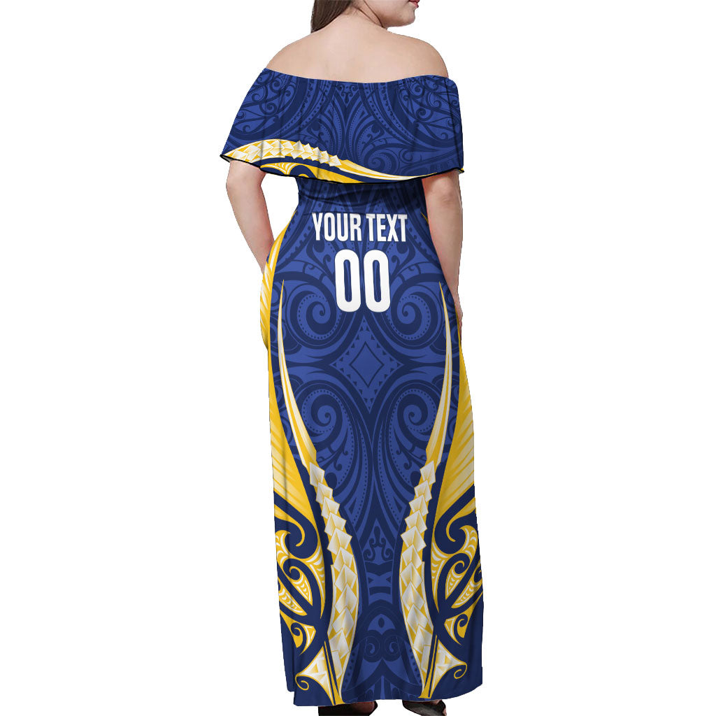 Bay of Plenty 2026 Rugby Custom Off Shoulder Maxi Dress NZ Maori Silver Fern