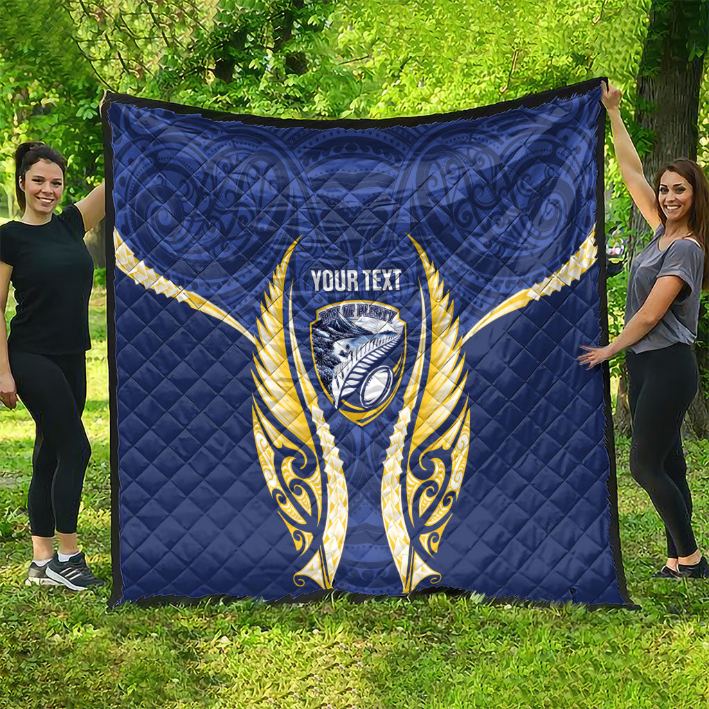 Bay of Plenty 2026 Rugby Custom Quilt NZ Maori Silver Fern LT14 - Polynesian Pride