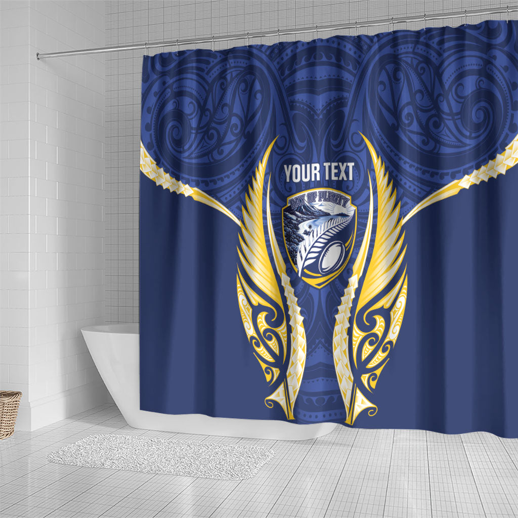 Bay of Plenty 2026 Rugby Custom Shower Curtain NZ Maori Silver Fern