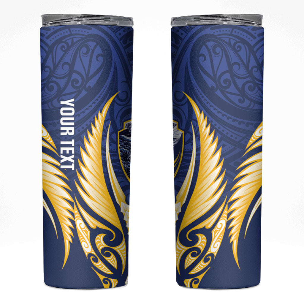 Bay of Plenty 2026 Rugby Custom Skinny Tumbler NZ Maori Silver Fern LT14 Blue - Polynesian Pride