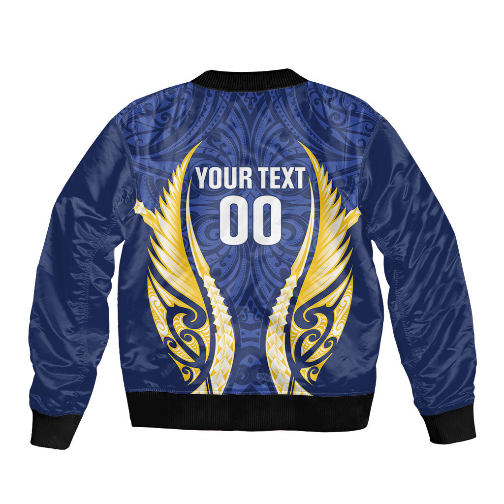 Bay of Plenty 2026 Rugby Custom Sleeve Zip Bomber Jacket NZ Maori Silver Fern LT14 - Polynesian Pride