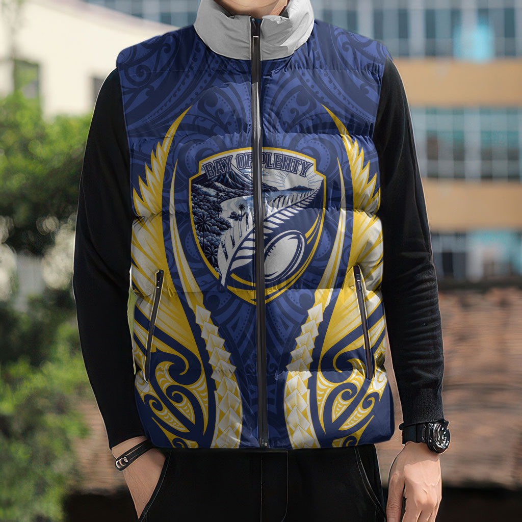 Bay of Plenty 2026 Rugby Custom Sleeveless Puffer Jacket NZ Maori Silver Fern LT14 - Polynesian Pride