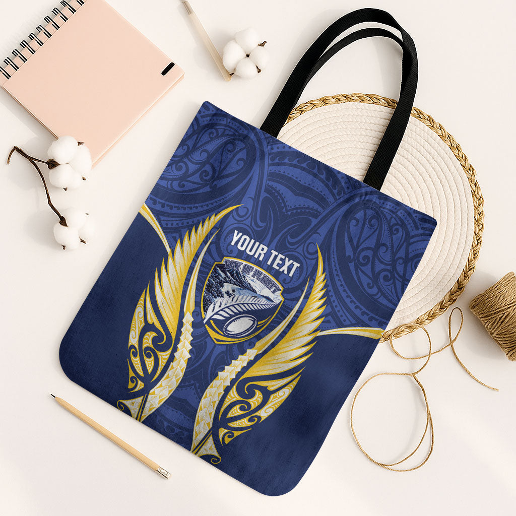 Bay of Plenty 2026 Rugby Custom Tote Bag NZ Maori Silver Fern LT14 Black Strap One Size Blue - Polynesian Pride