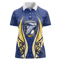Bay of Plenty 2026 Rugby Custom Women Polo Shirt NZ Maori Silver Fern LT14 Female Blue - Polynesian Pride