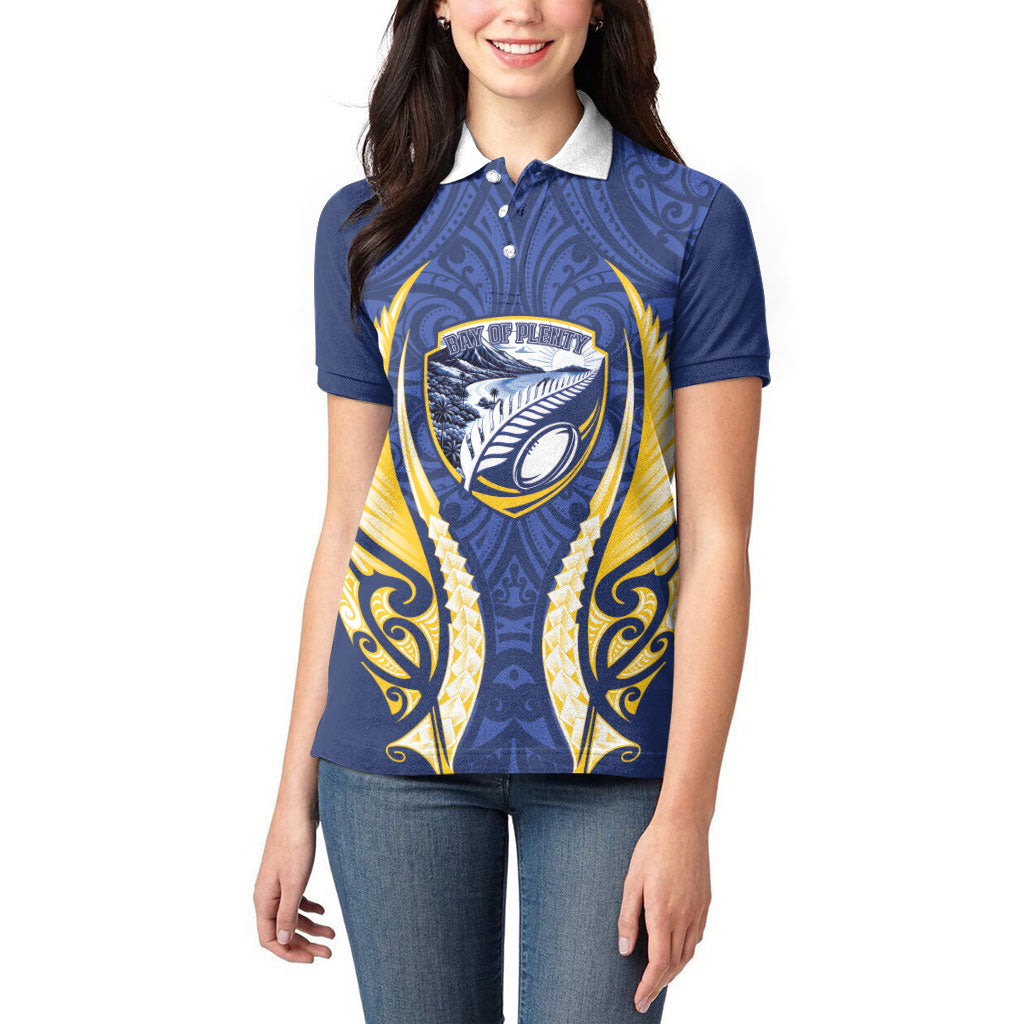 Bay of Plenty 2026 Rugby Custom Women Polo Shirt NZ Maori Silver Fern LT14 - Polynesian Pride