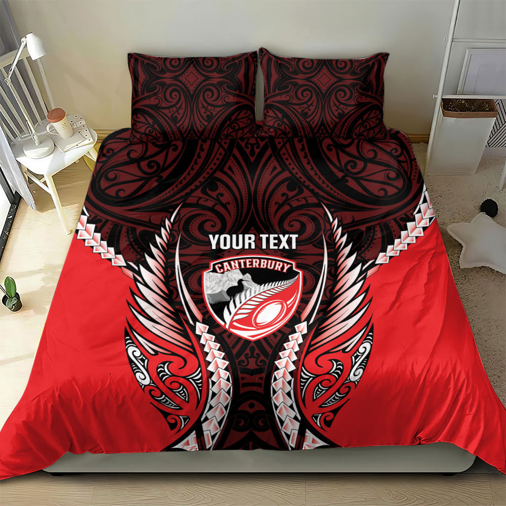 Canterbury 2026 Rugby Custom Bedding Set NZ Maori Silver Fern