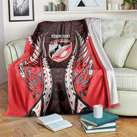 Canterbury 2026 Rugby Custom Blanket NZ Maori Silver Fern