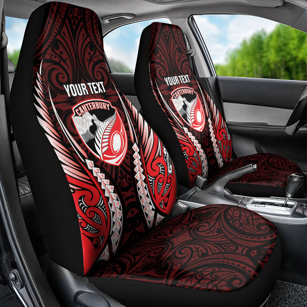 Canterbury 2026 Rugby Custom Car Seat Cover NZ Maori Silver Fern LT14 - Polynesian Pride