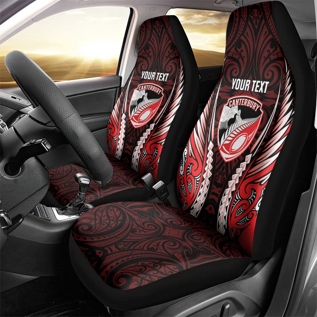 Canterbury 2026 Rugby Custom Car Seat Cover NZ Maori Silver Fern LT14 - Polynesian Pride
