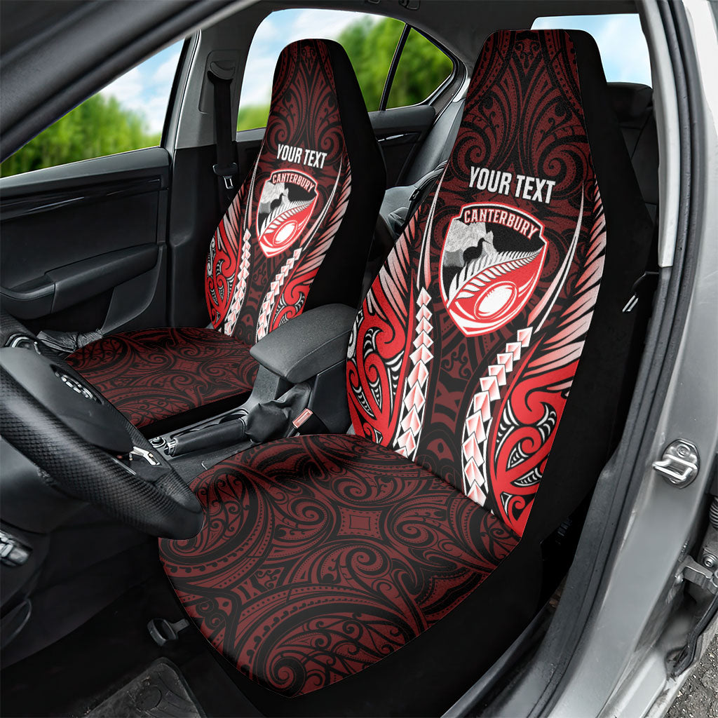 Canterbury 2026 Rugby Custom Car Seat Cover NZ Maori Silver Fern LT14 - Polynesian Pride
