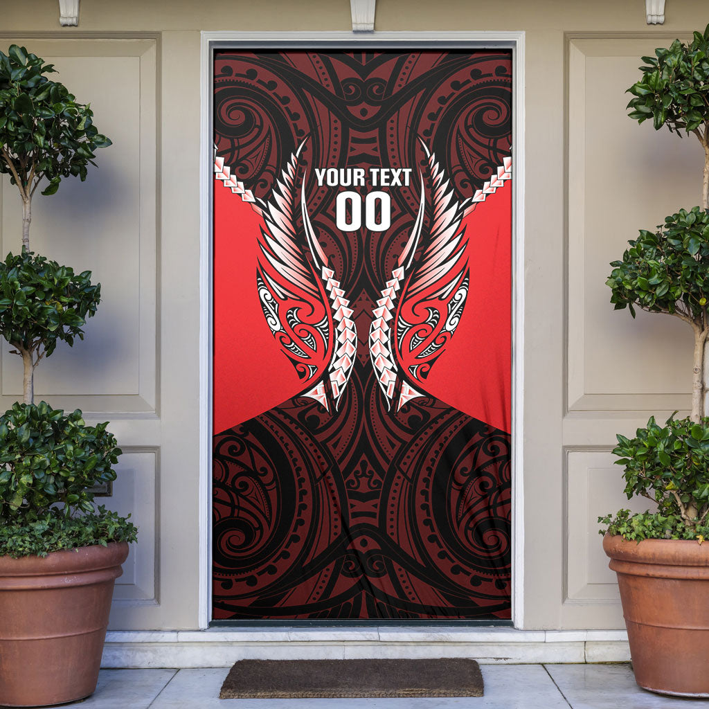 Canterbury 2026 Rugby Custom Door Cover NZ Maori Silver Fern LT14 Red - Polynesian Pride