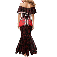 Canterbury 2026 Rugby Custom Family Matching Mermaid Dress and Hawaiian Shirt NZ Maori Silver Fern LT14 - Polynesian Pride