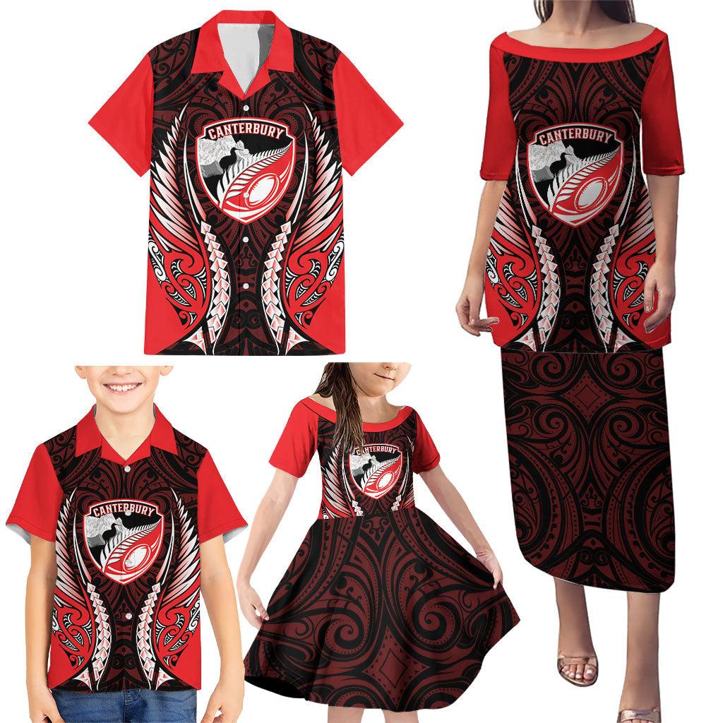 Canterbury 2026 Rugby Custom Family Matching Puletasi and Hawaiian Shirt NZ Maori Silver Fern LT14 - Polynesian Pride