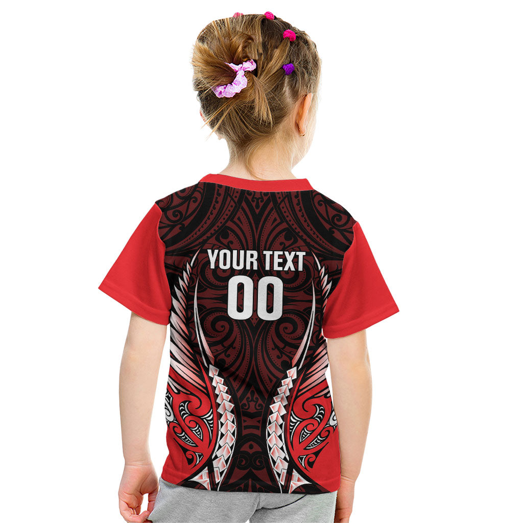 Canterbury 2026 Rugby Custom Kid T Shirt NZ Maori Silver Fern LT14 - Polynesian Pride