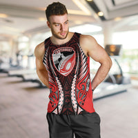 Canterbury 2026 Rugby Custom Men Tank Top NZ Maori Silver Fern LT14 Red - Polynesian Pride