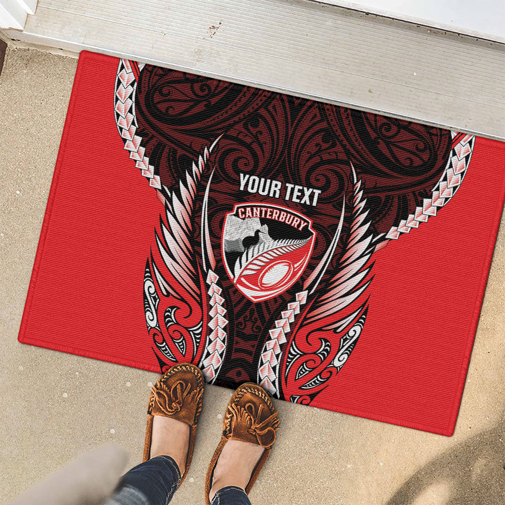 Canterbury 2026 Rugby Custom Rubber Doormat NZ Maori Silver Fern