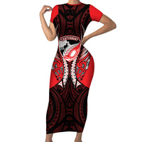Canterbury 2026 Rugby Custom Short Sleeve Bodycon Dress NZ Maori Silver Fern