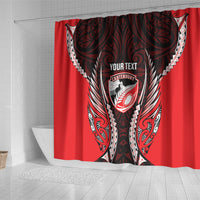 Canterbury 2026 Rugby Custom Shower Curtain NZ Maori Silver Fern LT14 - Polynesian Pride
