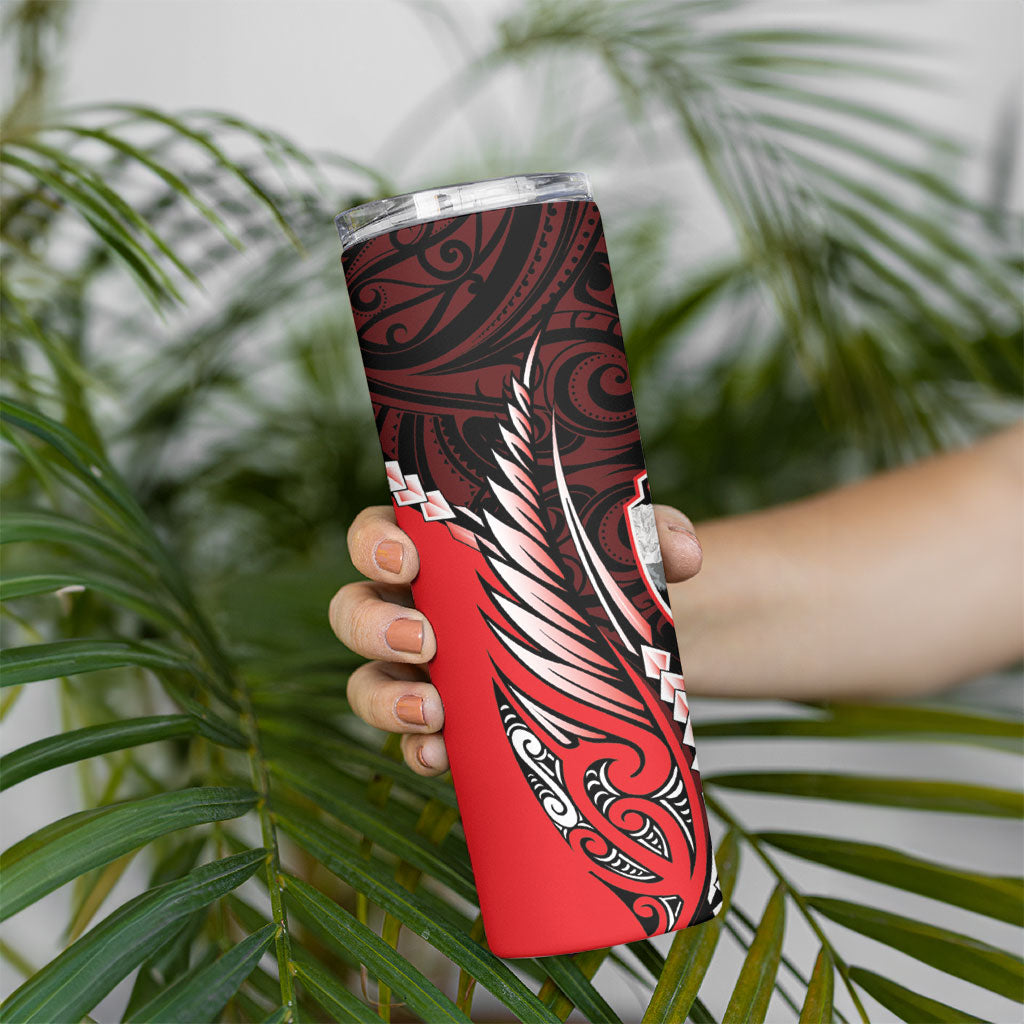 Canterbury 2026 Rugby Custom Skinny Tumbler NZ Maori Silver Fern LT14 - Polynesian Pride