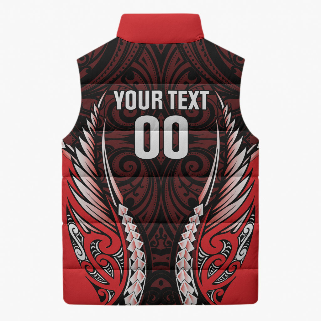 Canterbury 2026 Rugby Custom Sleeveless Puffer Jacket NZ Maori Silver Fern