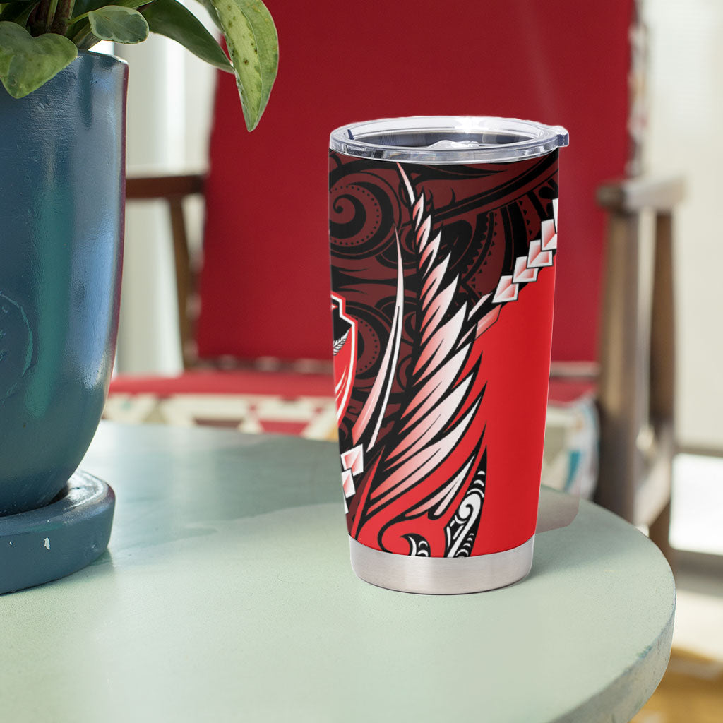 Canterbury 2026 Rugby Custom Tumbler Cup NZ Maori Silver Fern LT14 - Polynesian Pride