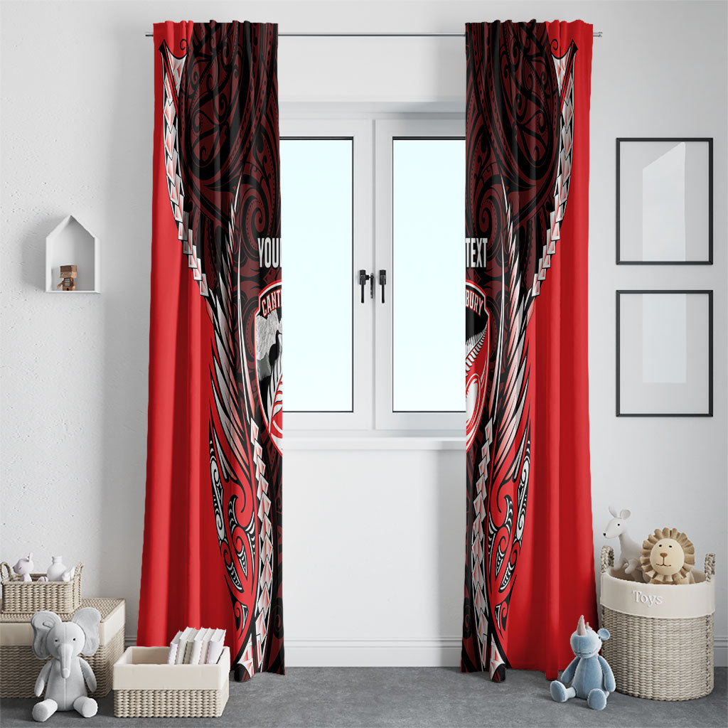 Canterbury 2026 Rugby Custom Window Curtain NZ Maori Silver Fern