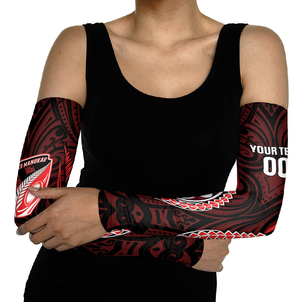 Counties Manukau 2026 Rugby Custom Arm Sleeves NZ Maori Silver Fern LT14 - Polynesian Pride