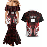 Counties Manukau 2026 Rugby Custom Couples Matching Mermaid Dress and Hawaiian Shirt NZ Maori Silver Fern LT14 - Polynesian Pride