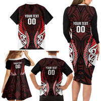 Counties Manukau 2026 Rugby Custom Family Matching Long Sleeve Bodycon Dress and Hawaiian Shirt NZ Maori Silver Fern LT14 - Polynesian Pride