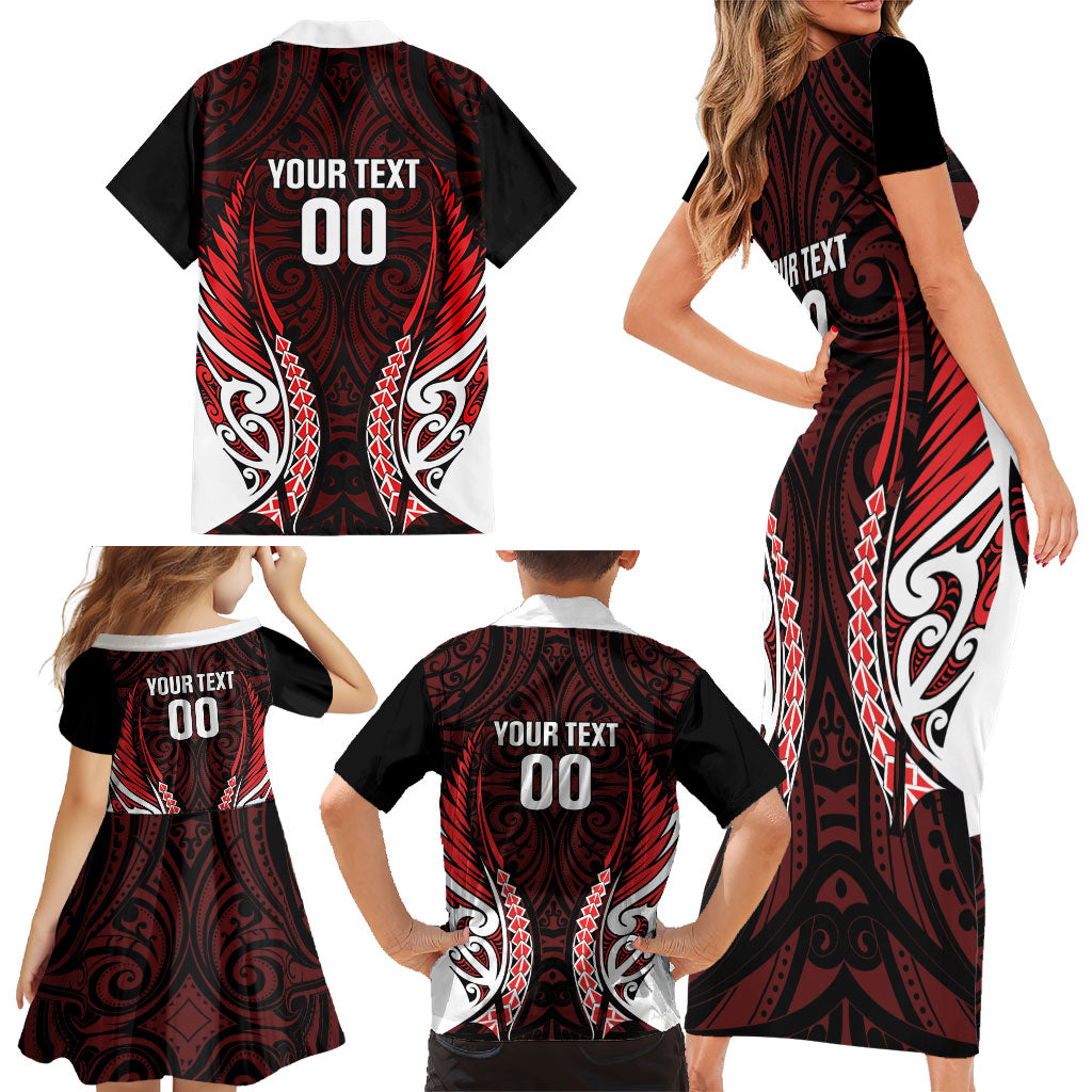 Counties Manukau 2026 Rugby Custom Family Matching Short Sleeve Bodycon Dress and Hawaiian Shirt NZ Maori Silver Fern LT14 - Polynesian Pride