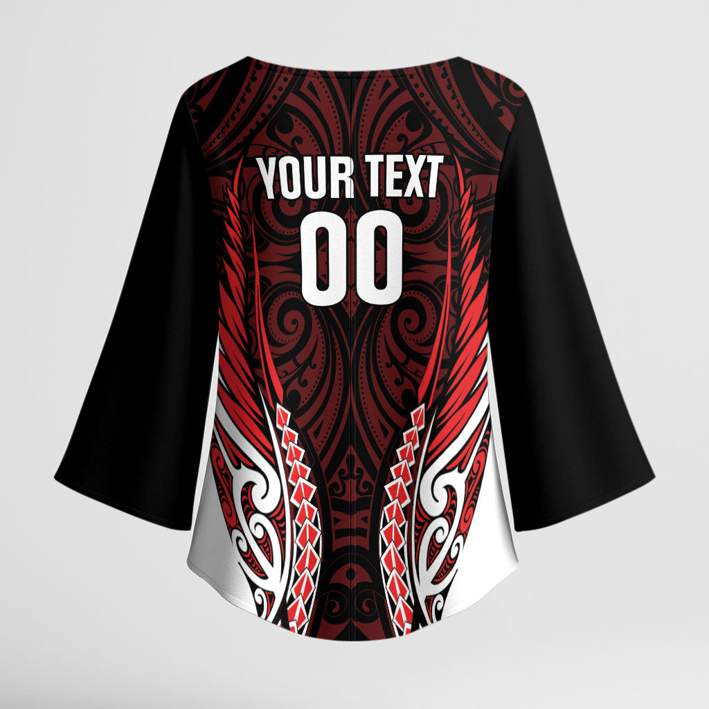 Counties Manukau 2026 Rugby Custom Kimono Sleeve Blouse NZ Maori Silver Fern LT14 - Polynesian Pride