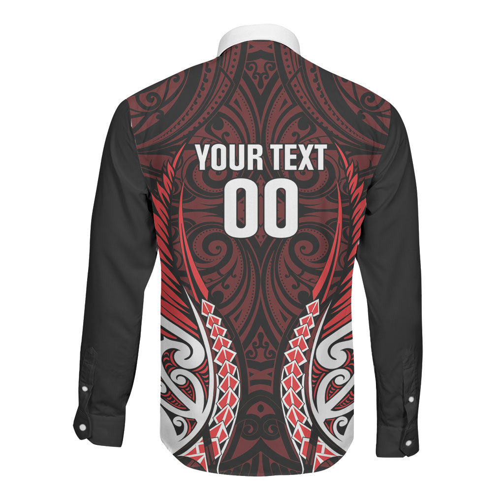 Counties Manukau 2026 Rugby Custom Long Sleeve Button Shirt NZ Maori Silver Fern LT14 - Polynesian Pride