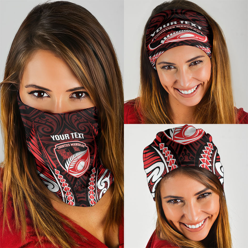 Counties Manukau 2026 Rugby Custom Neck Gaiter NZ Maori Silver Fern LT14 - Polynesian Pride