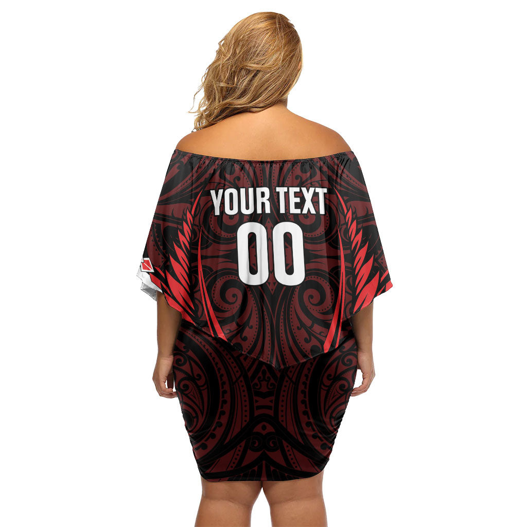 Counties Manukau 2026 Rugby Custom Off Shoulder Short Dress NZ Maori Silver Fern