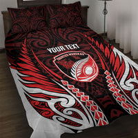 Counties Manukau 2026 Rugby Custom Quilt Bed Set NZ Maori Silver Fern LT14 Red - Polynesian Pride