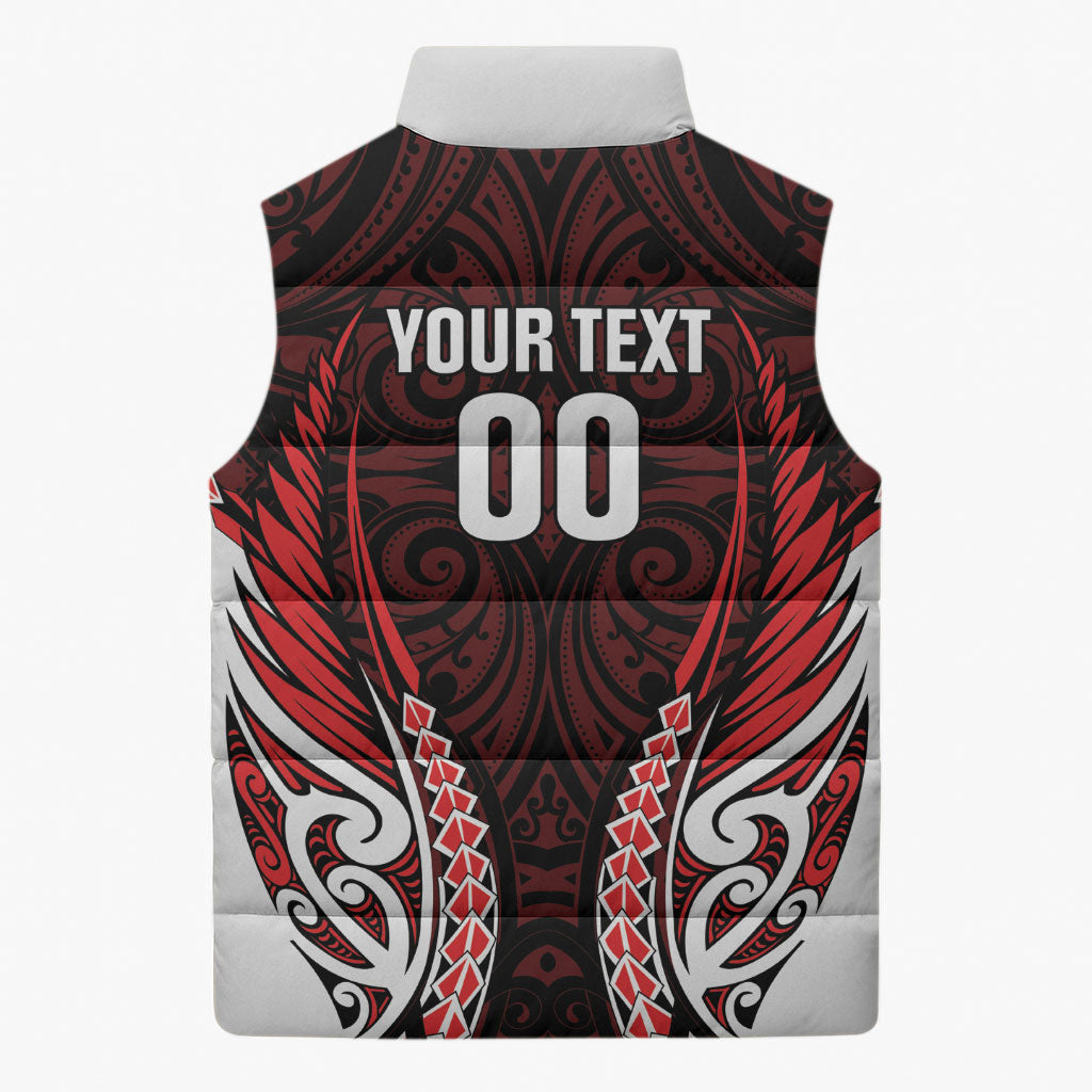 Counties Manukau 2026 Rugby Custom Sleeveless Puffer Jacket NZ Maori Silver Fern LT14 - Polynesian Pride