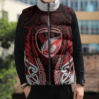 Counties Manukau 2026 Rugby Custom Sleeveless Puffer Jacket NZ Maori Silver Fern LT14 - Polynesian Pride