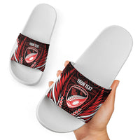 Counties Manukau 2026 Rugby Custom Slide Sandals NZ Maori Silver Fern LT14 - Polynesian Pride