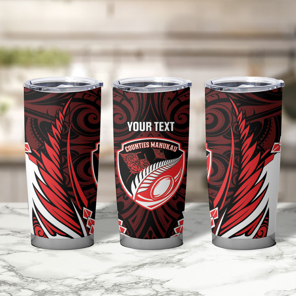 Counties Manukau 2026 Rugby Custom Tumbler Cup NZ Maori Silver Fern LT14 - Polynesian Pride
