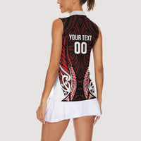 Counties Manukau 2026 Rugby Custom Women Sleeveless Polo Shirt NZ Maori Silver Fern