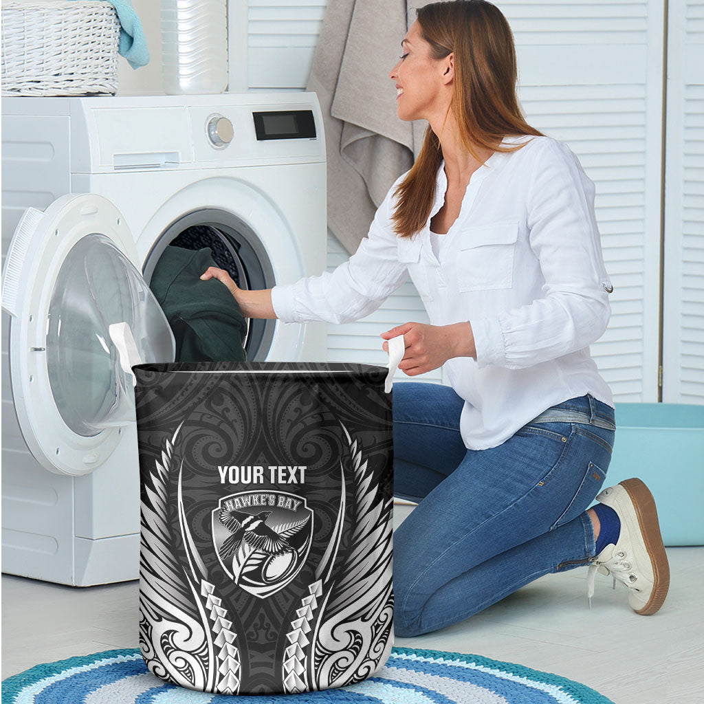Hawke's Bay 2026 Rugby Custom Laundry Basket NZ Maori Silver Fern