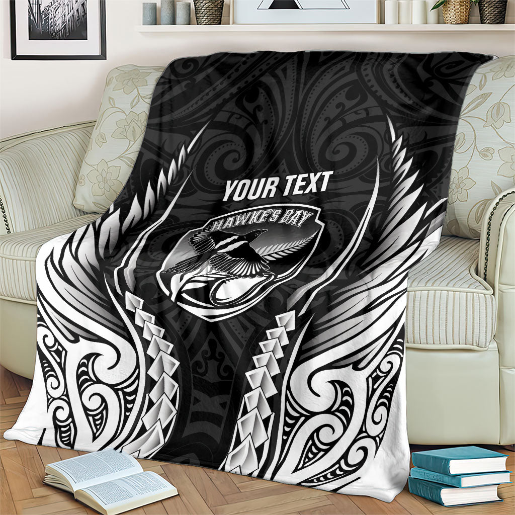 Hawke's Bay 2026 Rugby Custom Blanket NZ Maori Silver Fern