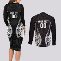 Hawke's Bay 2026 Rugby Custom Couples Matching Long Sleeve Bodycon Dress and Long Sleeve Button Shirt NZ Maori Silver Fern