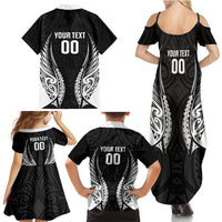Hawke's Bay 2026 Rugby Custom Family Matching Summer Maxi Dress and Hawaiian Shirt NZ Maori Silver Fern LT14 - Polynesian Pride
